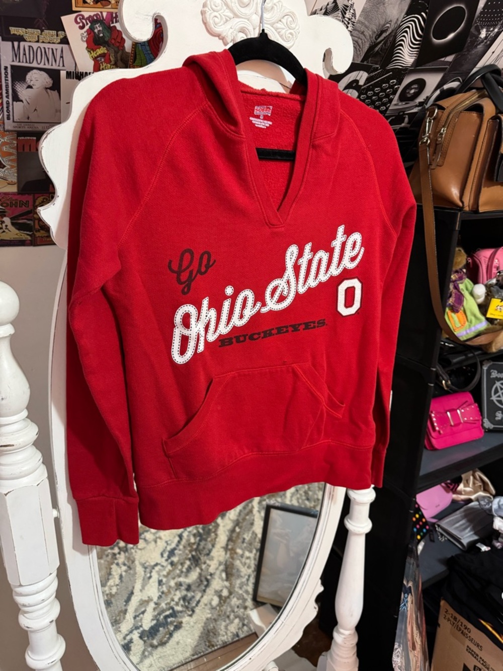 Soffe Red Ohio State V-Neck Pullover Sweatshirt